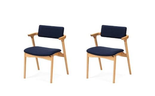 諸富家具／平田椅子製作所／CAPRA Half Arm Chair 2脚（ナチュラル）